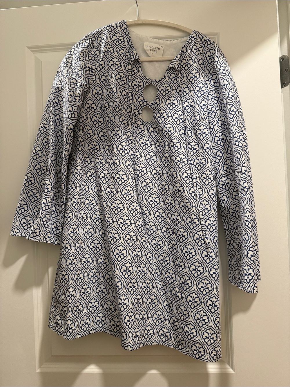 Tuckernuck Hyacinth House Quatrefoil Blake Mini Dress Small Bell Sleeve Resort